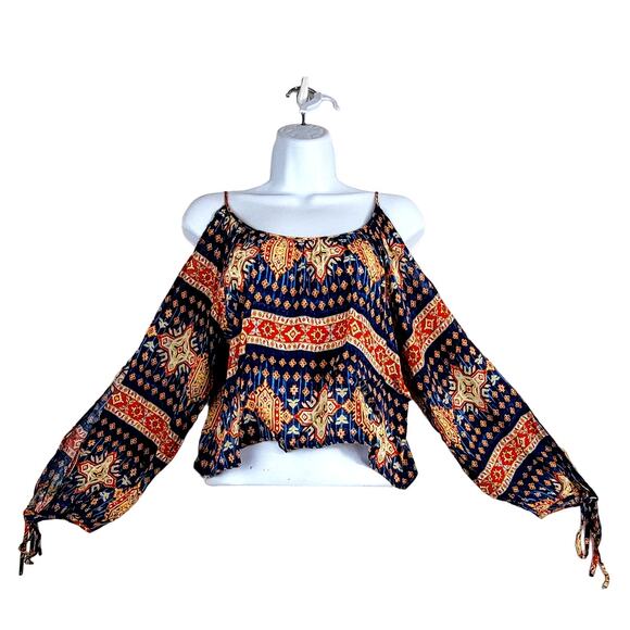 LA Hearts Boho Bohemian XS Small Top Blouse Crop Top Gypsy Festival Hippie #006 - Picture 1 of 13